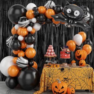 4 Pack Black Foil Fringe Curtain, Black Tinsel Backdrop, 3.3×6.6 FT Black Fringe Backdrop, Black Streamers Party Backdrop Decorations for Halloween Birthday Graduation Weedding Party Decoratios