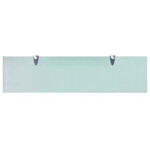 YELWHI Floating Shelf Glass 31.5"x7.9" 0.3",Timeless Floating Glass Shelf with Zinc Alloy Brackets for Modern Home Decor