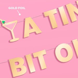 xo, Fetti A Tini Bit Older Gold Foil Banner - 5 Ft. | Martini Decoration, Birthday Party Sign, Casino Decor, Girl Cocktail Backdrop, Vegas Photo Booth Background