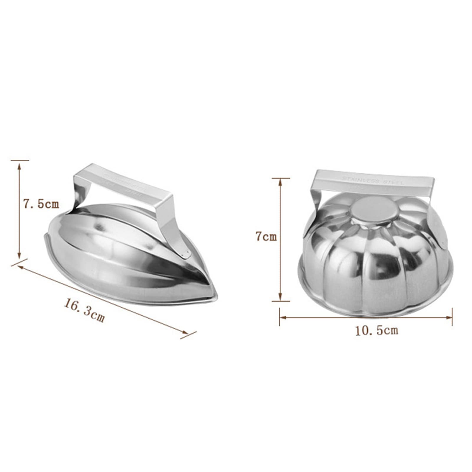 EINCORN Omelette Rice Moulds Omurice Mould Tamagoyaki Molds Restaurant Papaya/Flower Shaped Stainless Steel Material for Kitchen, as the picture shows