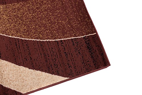 TAPISO Argos Area Rug 5x8 ft - Soft, Non-Shedding, Modern Waves, Durable Carpet for Living Room, Bedroom, Brown Beige 150x240 cm