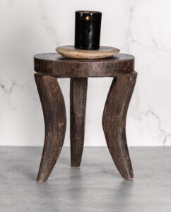 excelle carved curved leg stool (g1)