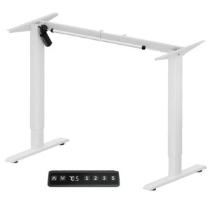 win up time standing desk frame - standing desk legs, adjustable desk frame, sit stand desk frame, smart controller system for 48''-70'' desk top,diy workstation (white frame only)