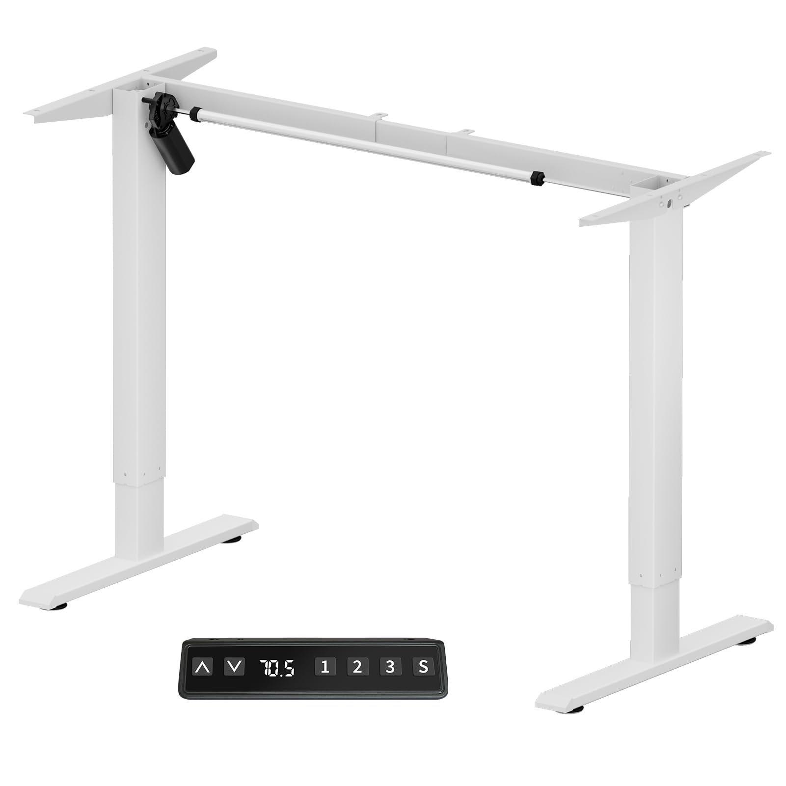 Win Up Time Standing Desk Frame - Standing Desk Legs, Adjustable Desk Frame, Sit Stand Desk Frame, Smart Controller System for 48''-70'' Desk Top,DIY Workstation (White Frame Only)