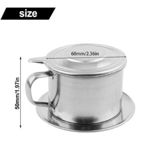 Vietnam Coffee Pot Stainless Steel Vietnamese Coffee Drip Filter Maker Vietnamese Coffee Pot Set for Home Kitchen Office Outdoor