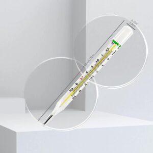 Clinical Glass Thermometer at℃&℉ is Suitable for 2 Pieces Under The Armpit-Adult Classic Non-Digital Thermometer-Medical Fever Thermometer-AiBi TECH