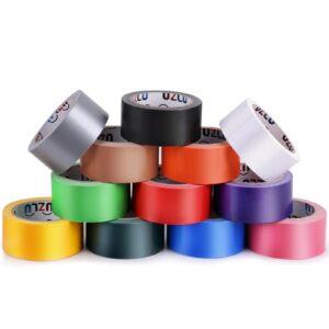 12PCS Rainbow Colored Duct Tape Bulk, 20 Yards x 1.88 Inch Duct Tape Heavy Duty Waterproof, No Residue, Bright Duct Tape Colors and Patterns for Packaging, Arts Crafts, Color-Coding, and DIY Projects