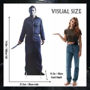 lckellong Life Size Horror Cardboard Cutout Halloween Michael Figure Decorations - Man 1 Blue