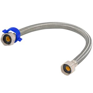 toilet connector, 20-inch stainless steel braided hose with 1/2" inch ballcock nuts, 1/2" inch compression