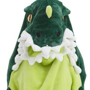 NAFLEAP Wearable Blanket Hoodie Women Dinosaur Onesie Adult Costume Sleep Bag Gifts for Girls, Dinosaur Green,XL