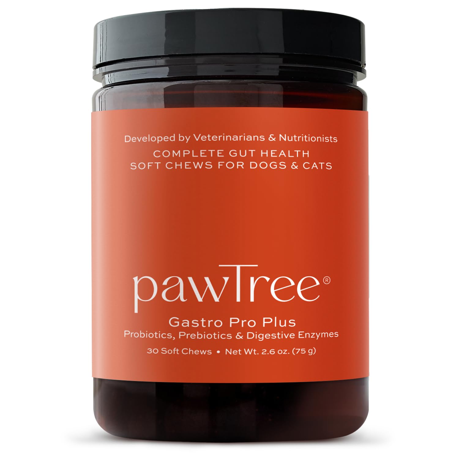 pawTree Gastro Pro Plus for Dogs and Cats - Probiotics, Prebiotics and Digestive Enzymes - for Sensitive Stomach, Digestive Issues, Loose Stool, and Bad Gas (30 ct)