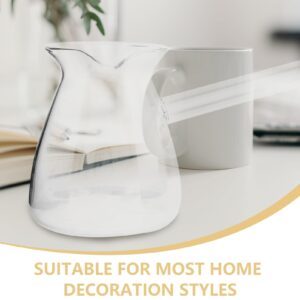 Amosfun Espresso Cups Espresso Steaming Pitcher Coffee Milk Frothing Cup with Long Handle Milk Creamer Tea Jug Sauce Pitcher Measuring Cup for Coffee Milk Tea Making 350ml