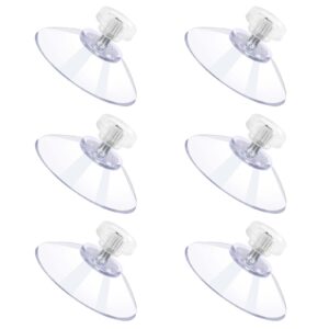 6 pcs suction cups for glass, 30mm strong suction cup with metal screw rods and nuts clear pvc heavy duty suction cup holder plastic sucker pads without hooks for bathroom wall door window car shade