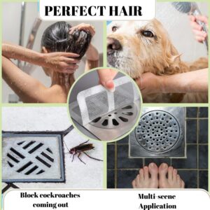 xwxwseui Disposable Hair Drain Stickers 4" X 4", 2024 New Drain Mesh Hair Catcher for Bathroom Laundry Bathtub Kitchen Sink (70)