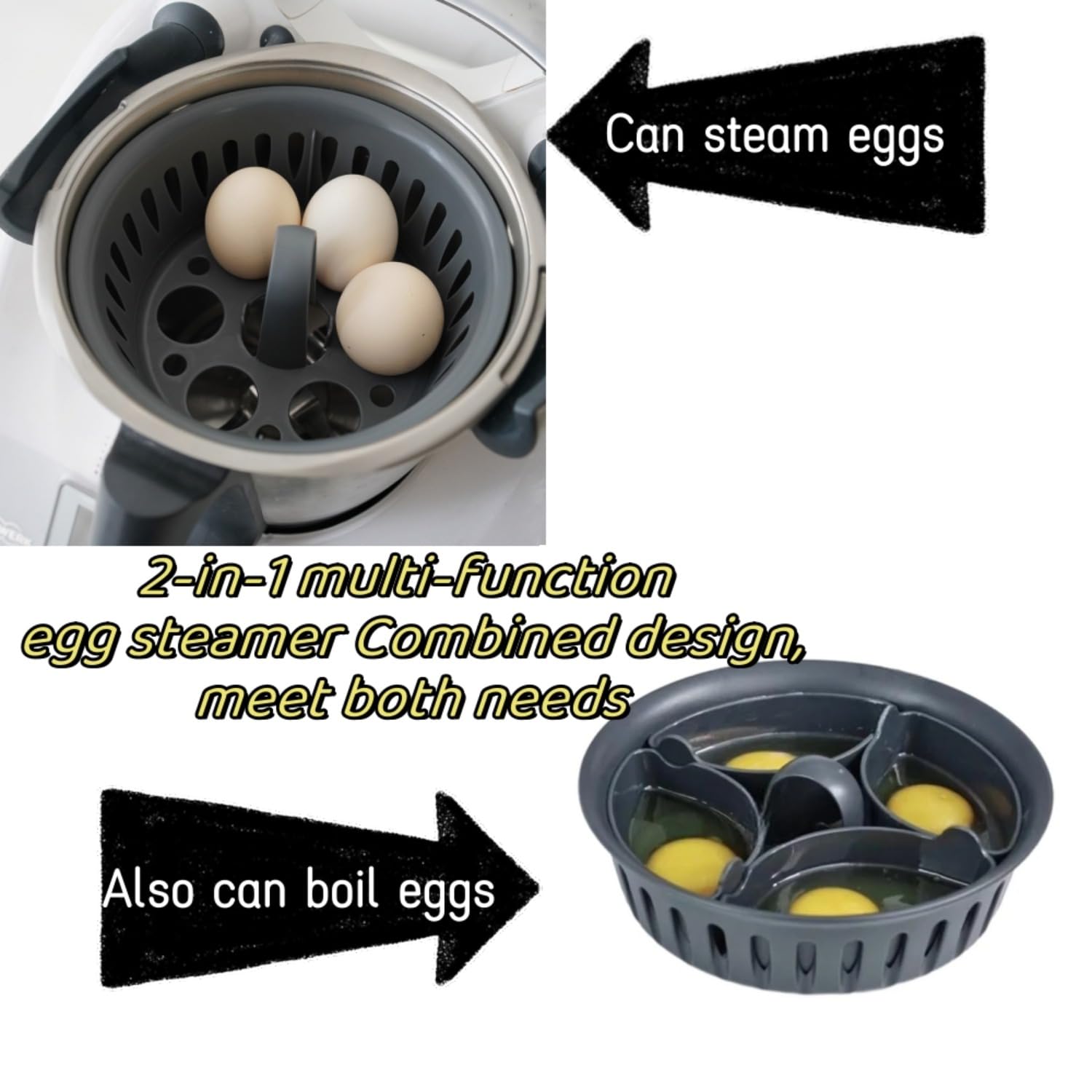 Generic 2-In-1 Egg Boiler Egg Holder Poacher Insert Compatible with Thermomix TM5/TM6/TM31 compatible with Thermomix Accessories