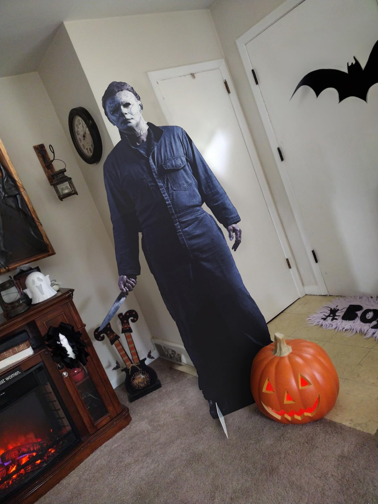 lckellong Life Size Horror Cardboard Cutout Halloween Michael Figure Decorations - Man 1 Blue