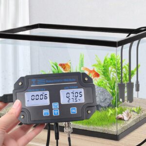 DANOPLUS Wireless Smart Water Quality Tester, Continuous App Monitoring for pH, EC, TDS, Salinity, SG, and Temperature Mountable with Alarm for Aquariums & Hydroponics