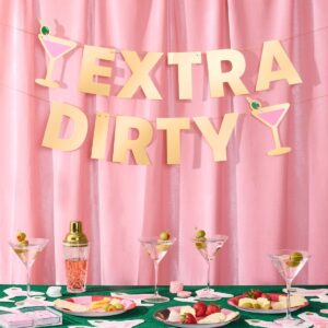 xo, Fetti Extra Dirty Martini Gold Foil Banner - 5 Ft. | Bachelorette Decoration, Birthday Party Sign, Casino Decor, Girl Cocktail Backdrop, Vegas Photo Booth Background