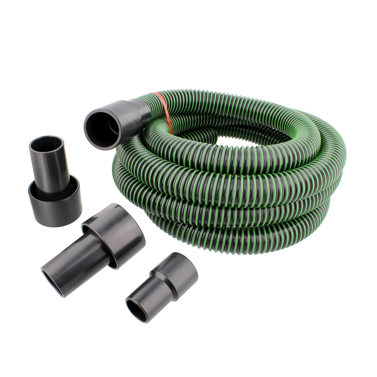 DCT Dust Collector Accessories Kit – 1.25in x 10ft Vacuum Hose, Dust Collection Fittings, and Vacuum Reducer