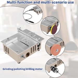 Jadeshay Mini Table Saw, Versatile Electric Woodworking Metal Cutting Lathe, DIY & Craft Saw Machine, Adjustable Speed with Durable Accessories, Vacuum Compatible (Top Configuration)
