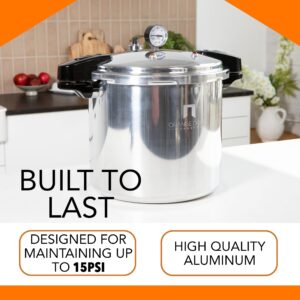 24qt Pressure Canner and Cooker Kit | Complete 7pc Canning Supplies Starter Set | Induction Pot, Gauge, Funnel, Jar Lifter, and Much More | Including Built In Safety Features