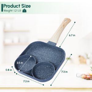 HorizonNest Egg Frying Pan Nonstick: 2 Cup Skillet for frying Eggs, Pancake, Omelet, Steak, etc. Perfect for Breakfast. Suitable for Gas Stove & Induction Compatible