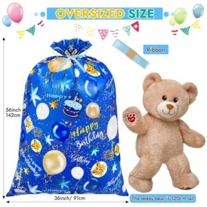 Shintop Large Birthday Gift Bag, 36x56inch Big Gift Sack Extra Large Plastic Gift Wrap Bag Jumbo for Huge Gifts Weird Shaped Presents (Blue 1pack)