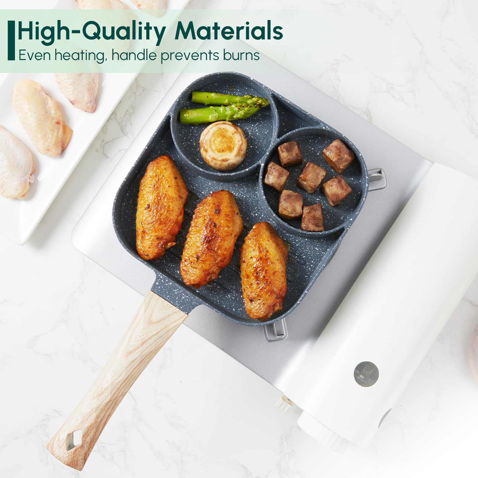 HorizonNest Egg Frying Pan Nonstick: 2 Cup Skillet for frying Eggs, Pancake, Omelet, Steak, etc. Perfect for Breakfast. Suitable for Gas Stove & Induction Compatible