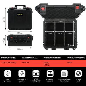 Storage Case for Milwaukee M18 M12 Battery - Waterproof Power Tool Box Storage Bag with 9 Adjustable Dividers for Milwaukee Battery & Charger Holder 2.0/3.0/4.0/5.0/6.0/6.5/8/9.0/12.0-Ah (Case Only)