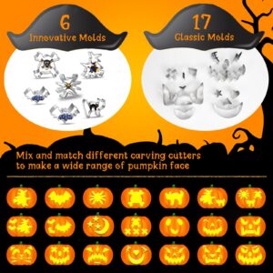 Pumpkin Carving Tools for Kids, All in One 30Pcs Halloween Pumpkin Carving Kit, Easy and Safe Pumpkin Carving Set, Pumpkin Carving Stencils Cookie Cutters Pumpkin Carving Knife