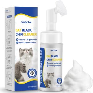 ninibabie cat black seed cleaner,remove cat chin blackheads,cat acne chin treatment,2-in-1 wash and brush,cruelty-free and freshness 5.07 fl.oz