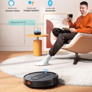 Airzeen Robot Vacuum Cleaner with 3000Pa Suction,Personalized Cleaning Settings,Auto Self-Charging Robotic Vacuum,Carpet Booster,App/Alexa/Remote Control, Ideal for Pet Hair/Hard Floor/Carpet,R7