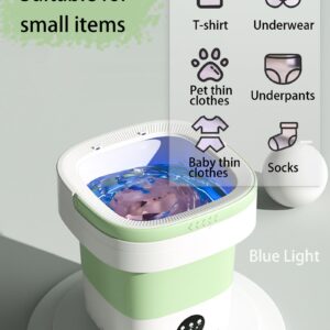 Mini Portable Washing Machine – Mini Washing Machine with 13L Large Capacity, Mini Portable washer with 2 wool dryer balls, Foldable small washing machine for underwear,socks, baby/pet clothes