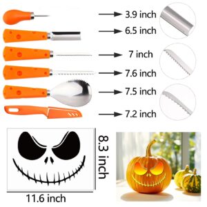 MYJMN Pumpkin Carving Tools Knife, Professional Halloween Pumpkin Carving Kit With Stencils for Adults Carving Heavy Duty Stainless Steel Carving Knife Set(16 carving kits)