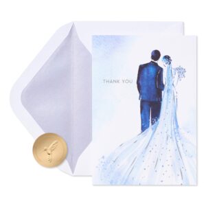 papyrus blank wedding thank you cards, bride and groom (12-count)