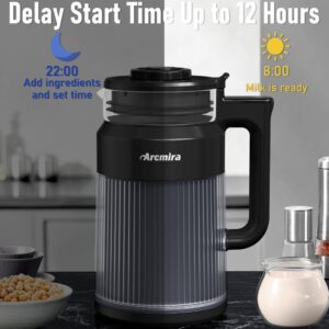 Arcmira Automatic Nut Milk Maker, 27oz(800ml) Homemade Almond, Oat, Coconut, Soy, Plant Based Milks and Non Dairy Beverages, Soy Milk Maker Machine with Delay Start/Keep Warm/Self-Cleaning/Boil Water