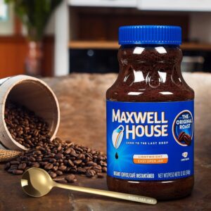 Maxwell House Instant Coffee Powder, 12 Ounces Rich, Full-Bodied Flavor With Golden Ss Spoon, Coffee Powder Mix Versatile, Quick Preparation, Long-Lasting Freshness [Pack Of 2]