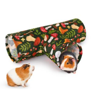 bienbee guinea pig tunnel, 3 way washable guinea pig hideout,foldable rabbit tunnel guinea pig toys for bunny hamster chinchilla ferret rabbit guinea pig accessories mushroom