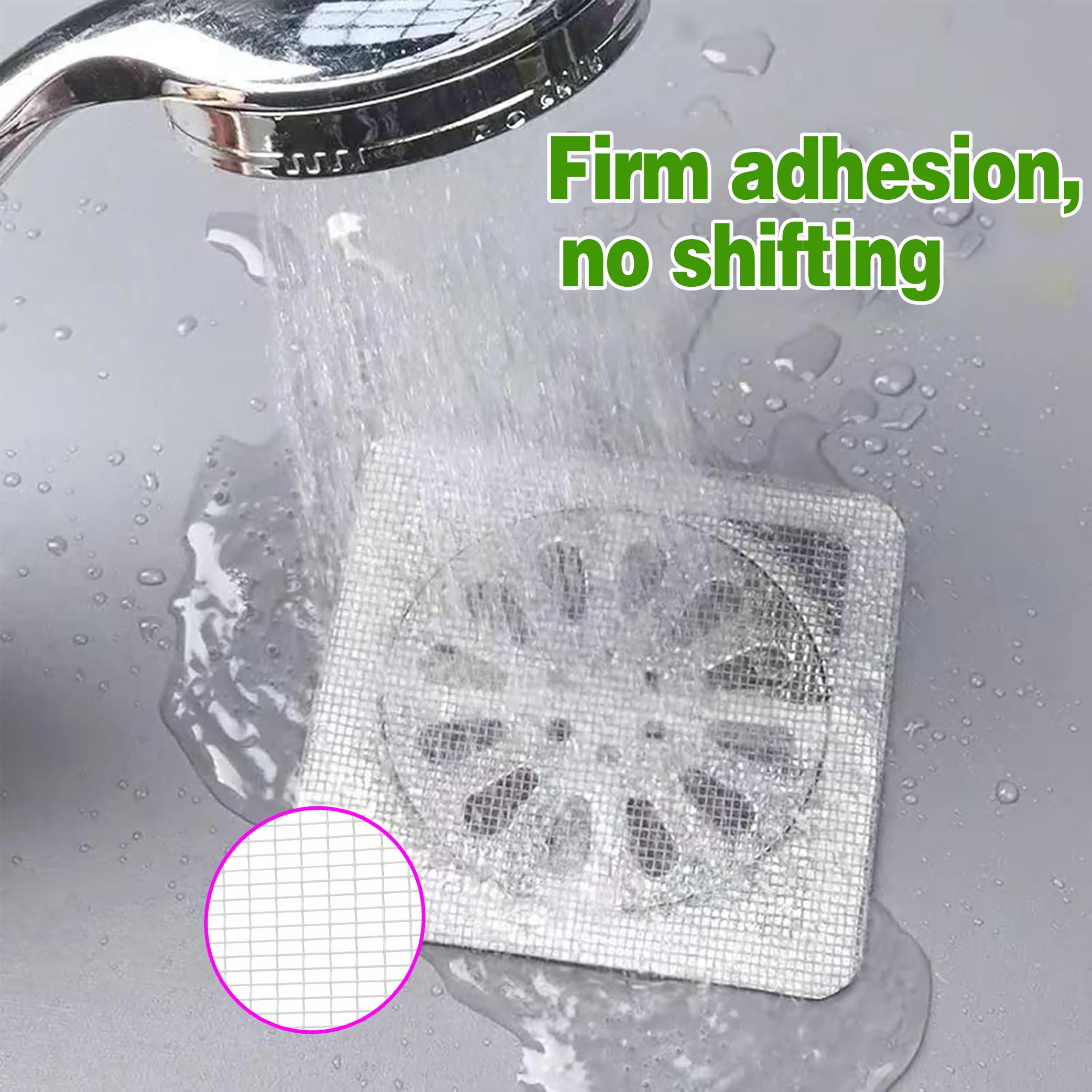 50Pcs 4" X 4" Disposable Hair Drain Catcher, Hair Drain Stickers, Hair Drain Sticker, Shower Drain Screen Hair Catcher, Disposable Floor Drain Sticker Suitable for Bathroom, Bathtub, Kitchen