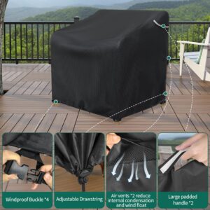 AKEfit Patio Chair Cover Outdoor Chair Cover Heavy Duty Waterproof Furniture Chair Covers For Chairs 2 Pack All-Weather protection Outdoor Furniture Covers Fits up to 38W X 35D X 31H,Black