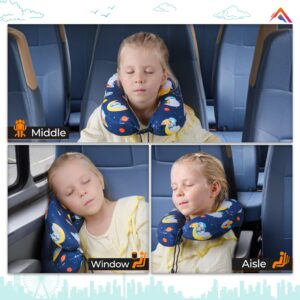 Anaste Kids Travel Pillow - Superior Memory Foam Travel Pillow for Kids, Cooling Technology Kids Neck Pillow, Lightweight & Portable Neck Pillow for Kids, Toddler Neck Pillow Includes Travel Bag