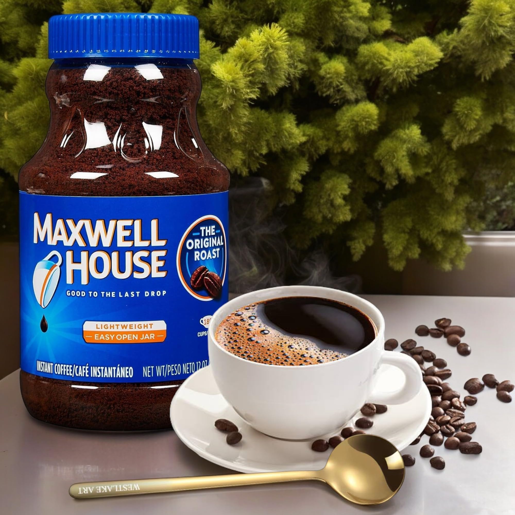 Maxwell House Instant Coffee Powder, 12 Ounces Rich, Full-Bodied Flavor With Golden Ss Spoon, Coffee Powder Mix Versatile, Quick Preparation, Long-Lasting Freshness [Pack Of 2]