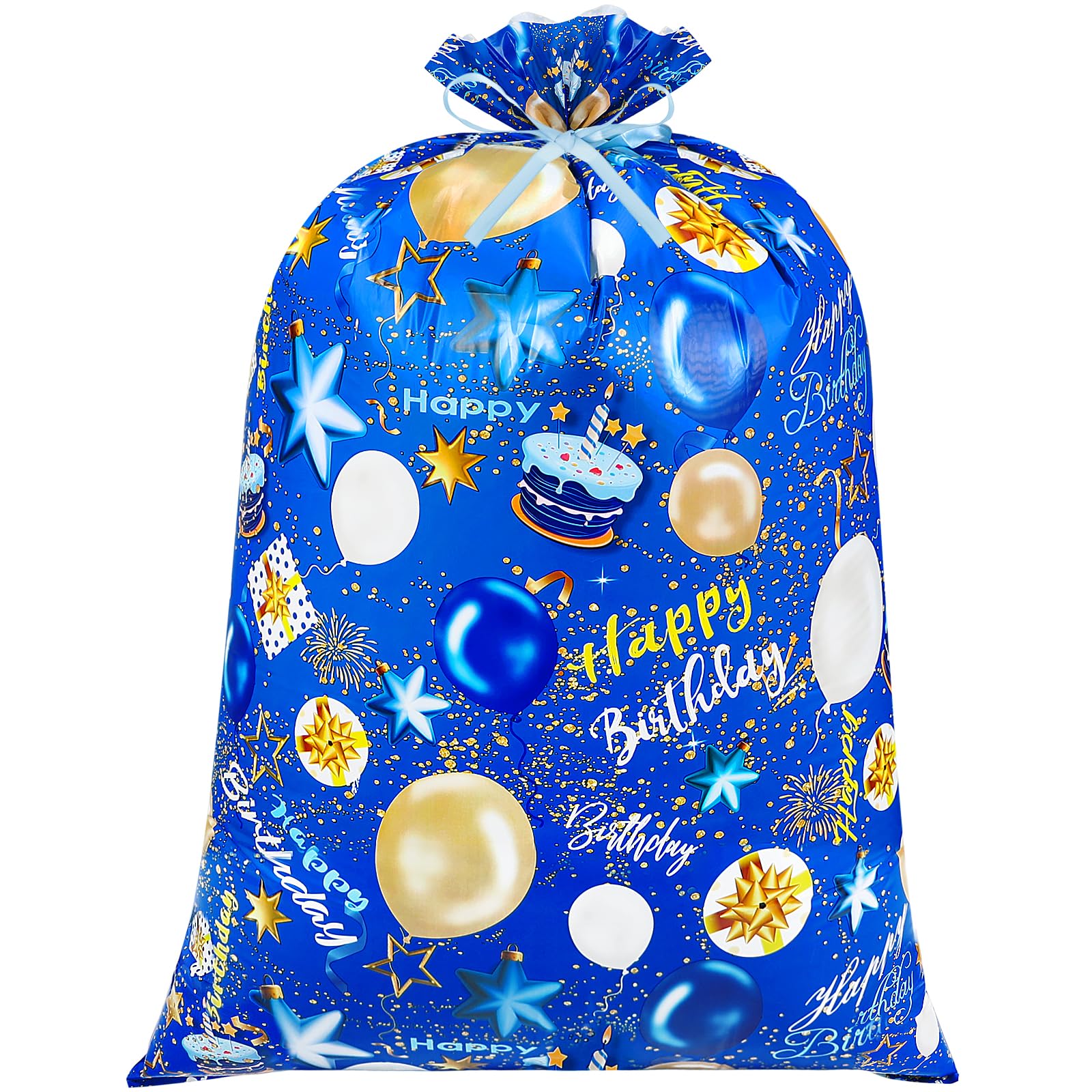 Shintop Large Birthday Gift Bag, 36x56inch Big Gift Sack Extra Large Plastic Gift Wrap Bag Jumbo for Huge Gifts Weird Shaped Presents (Blue 1pack)