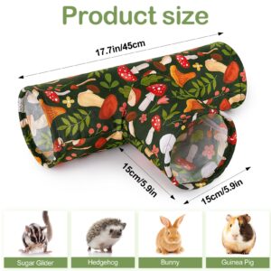 Bienbee Guinea Pig Tunnel, 3 Way Washable Guinea Pig Hideout,Foldable Rabbit Tunnel Guinea Pig Toys for Bunny Hamster Chinchilla Ferret Rabbit Guinea Pig Accessories Mushroom