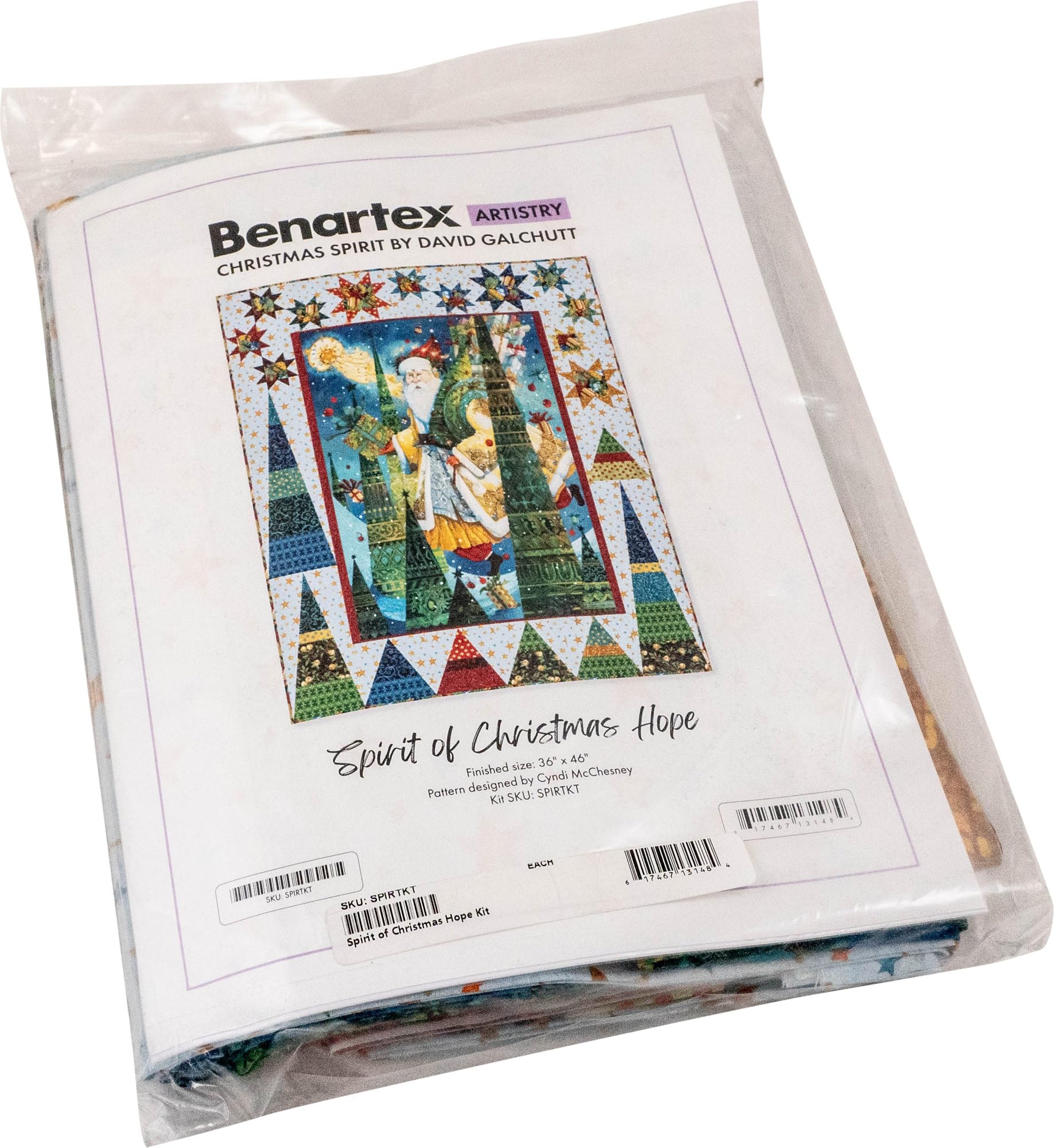 Benartex David Galchutt Christmas Spirit of Christmas Hope Quilt Kit, Assorted