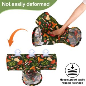 Bienbee Guinea Pig Tunnel, 3 Way Washable Guinea Pig Hideout,Foldable Rabbit Tunnel Guinea Pig Toys for Bunny Hamster Chinchilla Ferret Rabbit Guinea Pig Accessories Mushroom