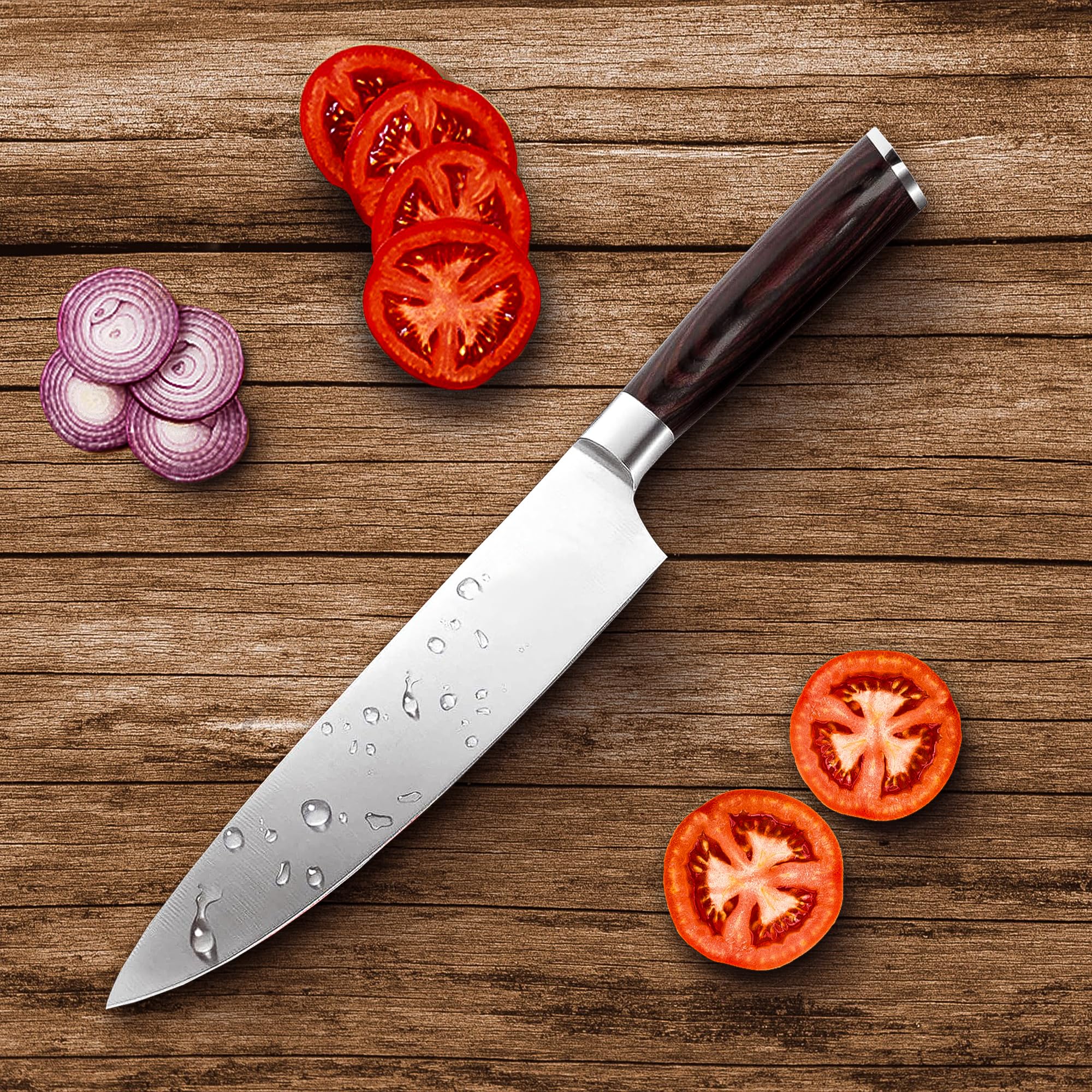 Japanese Chef Knife, 8 Inch, HC Steel, Paring Knife, Premium Chef Knife Professional Unique Gift for Men/Women, Mom/Dad, Premium Gift Box