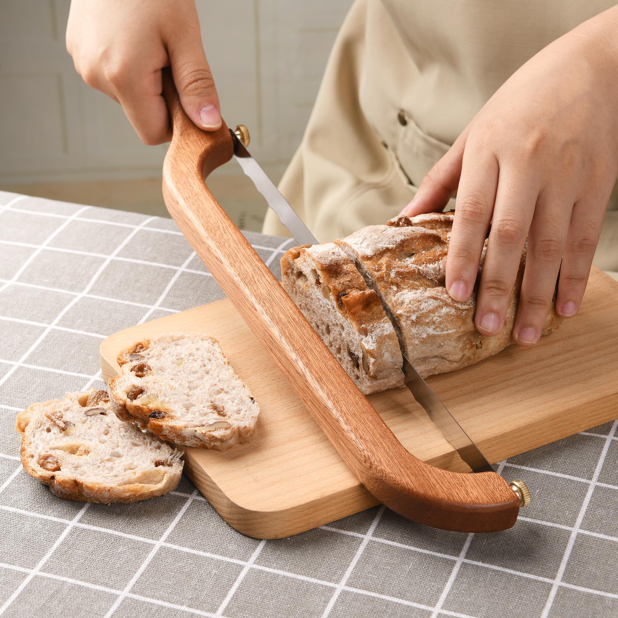 Uprichya Sourdough Bread Slicer for Homemade Bread, Bow Bread Knife for Sourdough, Bread Saw for Even Slicing, Bread Knofe Sourdough Cutter