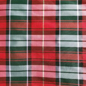 Generic Taffeta Holiday Plaid - Hunter Green, Red, White, Gold - Christmas Metallic Tartan Fabric 58"" by The Yard, TAFFHGP01