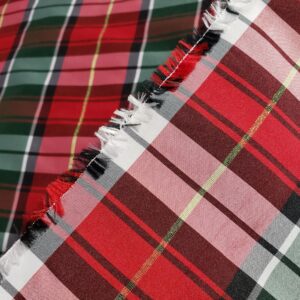 Generic Taffeta Holiday Plaid - Hunter Green, Red, White, Gold - Christmas Metallic Tartan Fabric 58"" by The Yard, TAFFHGP01